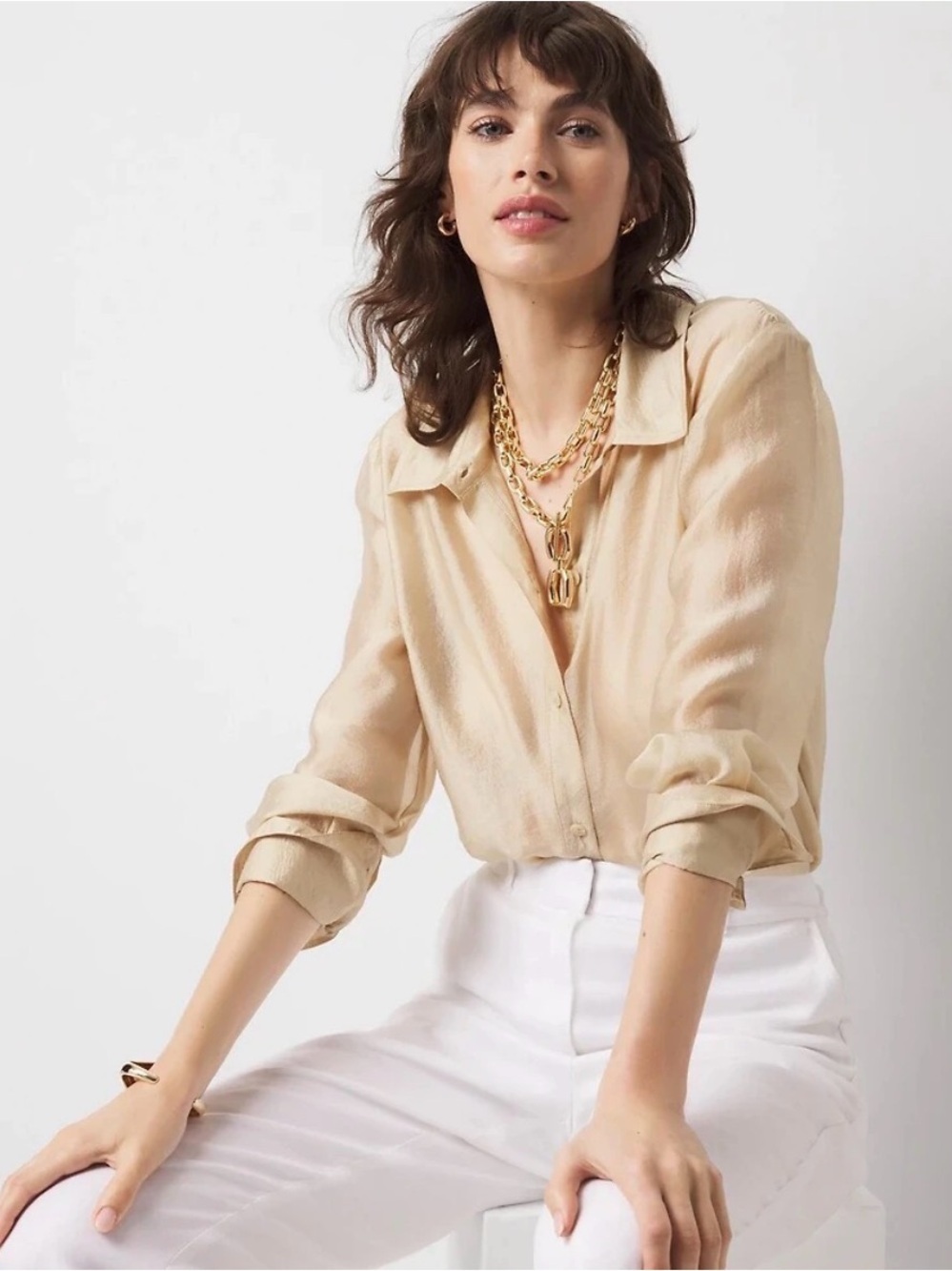 White House | Black Market Soft Shirt with Shine in Princeton, NJ size XS